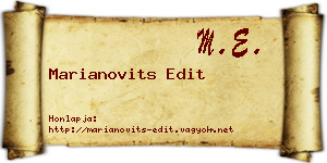 Marianovits Edit névjegykártya
